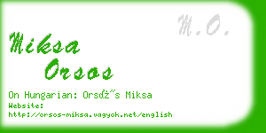 miksa orsos business card